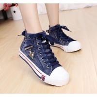 Zapatos de lona informales para mujer, zapatos planos con cordones a la moda - details 2
