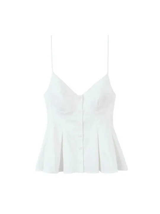 Chaleco a rayas de contraste de estilo coreano, tirantes, corte ajustado de verano, ropa exterior de un solo pecho, Top en capas - 1