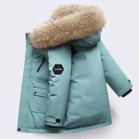 Abrigos de algodón para niños, ropa de abrigo gruesa con cuello de piel grande para invierno, chaquetas cálidas con capucha para niños, Parkas informales de moda para adolescentes - details 5