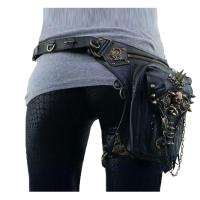 Bolso de motocicleta estilo Punk rock, bandolera de un solo hombro, riñonera de esqueleto de cuero sintético PU - details 0