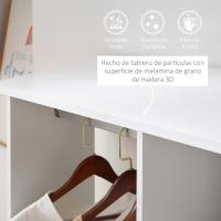 Armario de Ropa con Ruedas Organizador de Ropa de Dormitorio de 120x40x128cm en Negro - details 37