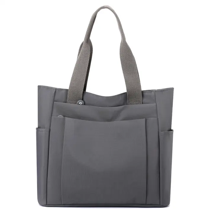 Bolso informal nuevo para mujer, bolso de mano portátil de hombro de tela de nailon de color sólido informal de gran capacidad - 1