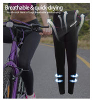 WOSAWE-Pantalones largos de bicicleta para mujer, mallas transpirables de secado rápido, con relleno de asiento 3D - details 3