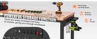 VEVOR banco de trabajo ajustable, mesa de garaje, con tomas de corriente, tapa de madera dura, marco de Metal y almohadillas para los pies, para oficina, hogar, garaje - details 5