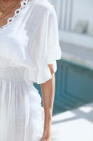 Vestido de Cubierta de Encaje de Látex DESIRECAT Traje de Baño de Verano con Cuello en V - details 5