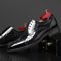 Brock en relieve oxfords zapatos de cuero para hombre - details 17
