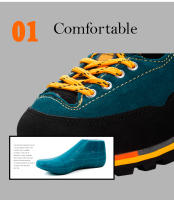Zapatos de senderismo impermeables de marca para hombre, zapatos de escalada antideslizantes, zapatos de montaña anticolisión, zapatillas de deporte con cordones informales para exteriores - details 5