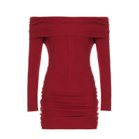 BUNO-francés Retro elegante con volantes un hombro cintura ajustada hueso de pescado envuelto vestido de cadera temperamento picante chica faldas cortas - details 10