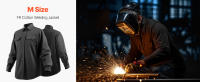 Chaqueta de soldadura resistente a las llamas SucceBuy - Talla M, 7 oz. FR Algodón, equipo de seguridad resistente al calor lavable a máquina con cuello - details 0