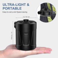 Bomba de aire eléctrica, inflador/desinflador de compresor de aire inalámbrico portátil para colchón inflable, cama de aire - details 1