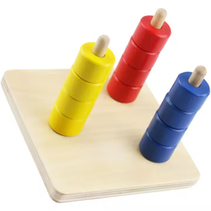 Juego De Collar Tricolor Vertical para Niños, Juguetes Cognitivos, Torre De Apilamiento, Juguetes Educativos, 1 unidad - 1