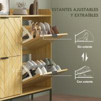 Organizador de Zapatos Ajustable 4 Puertas Abatibles con Estantes 16 Pares para Pasillo Reducido - details 4