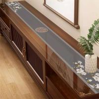 Nuevo estilo chino TV cubierta antipolvo PVC mantel de vidrio suave impermeable resistente al aceite zapato gabinete mesa aparador Mat - details 6