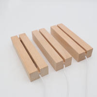 Base de lámpara LED de madera rectangular de 15 cm, luces RGB multicolor, alimentación USB para luces nocturnas de plexiglás acrílico, resina epoxi de cristal - details 0