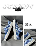 Zapatos clásicos bajos de cuadros azules, lo mismo para hombres y mujeres, tendencia deportiva de pareja, zapatos casuales transpirables y versátiles - details 4
