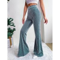 Pantalones acampanados lisos de pana de cintura alta para mujer, moda coreana, nuevos clásicos, Otoño Invierno - details 3