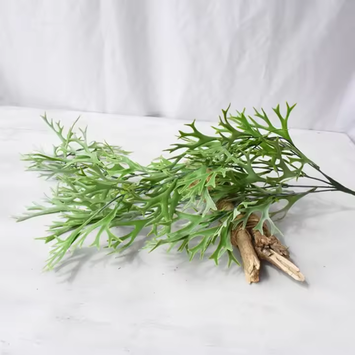 80cm helecho de asta artificial, plantas de helecho para colgar en la pared, astas artificiales, hoja realista, plantas falsas de plástico - 1