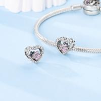 LAZA-Cuentas de Plata de Ley 925 con estampado de pata rosa para mujer, Charm de corazón, apto para pulsera, collar, fiesta de aniversario, regalos de joyería fina - details 2