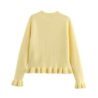 TRAFZA-suéter informal elegante y cálido con una hilera de botones para mujer, cárdigan de manga larga de punto decorativo apilado a la moda de primavera - details 3