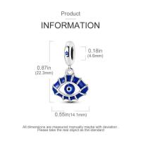 Pulsera de plata de ley 925 para mujer, amuleto de ojo místico, colgante con cuentas, Serie B, Ojo de zafiro, regalo nuevo, 2024 - details 5