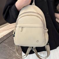 Mochila portátil de nailon para mujer, mochila informal ligera, impermeable, con múltiples bolsillos, con asa, Color sólido - details 3
