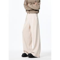 Pantalones rectos de color sólido de marca de moda pantalones casuales versátiles drapeados sueltos y versátiles retro para hombres - details 8