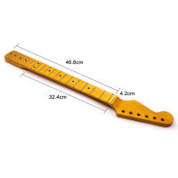Cuello de Guitarra Eléctrica de 6 Cuerdas V-Glory Brillo Alto Amarillo 21 Fretes Mapa de Canadá - details 0