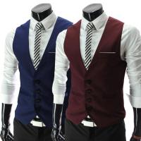 Chaleco de hombre, traje de un solo pecho, chaleco ajustado para hombre, chaleco informal sin mangas para hombre, chaleco Formal de negocios, talla asiática - details 2