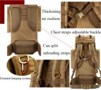 Mochila GRANDE DE 70L para deportes al aire libre, bolsa táctica militar 3P para senderismo, Camping, escalada, impermeable, resistente al desgaste, de nailon - details 9