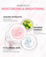 100 Uds LAIKOU mascarilla hidratante para dormir Sakura Caracol algas Centella mascarilla facial tierna y nutritiva control de aceite cuidado de la piel - details 1