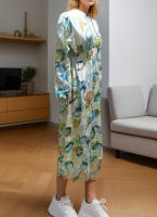 "Vestido Largo Bohemio Mujer 2025- Escote V Estampado Floral, Talle Alto, Mangas Largas, Moda Verano Boho Chic, Vestidos Hippies Elegantes para Festivales, Playa o Diario |   Envío Rápido Miravia" - details 21