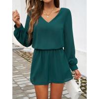 Vestido de manga larga para mujer, elegante color sólido, de moda, suelto, informal, barato - details 10