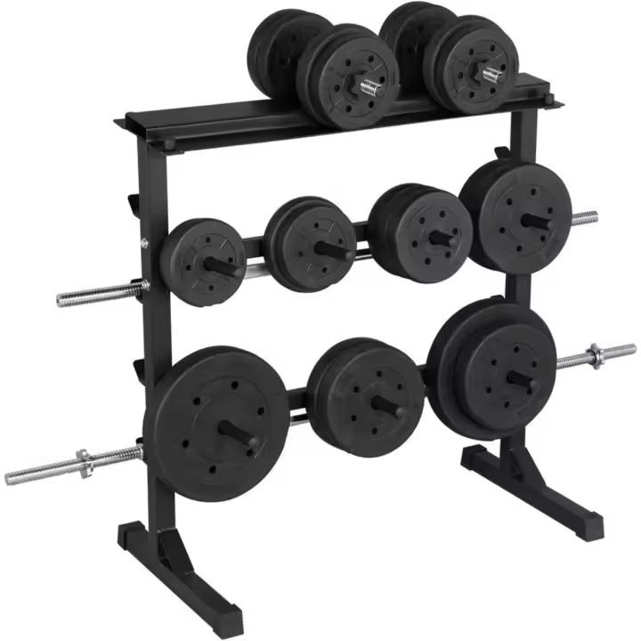 Soporte para Barras de Pesas Discos 280mm Soporte Mancuernas y Discos Estante de Barbell Carga MAX.300 kg - 1