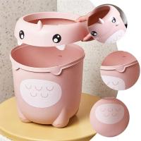 Cubo de basura de plástico para habitación de niños, cubo de basura creativo de dibujos animados, pequeño y bonito - details 14