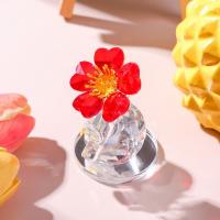 Estatua de flor de cristal de la serie de plantas simples, estatuilla exquisita, decoración de mesa, adorno de coche hecho a mano en 3D, decoración del hogar - details 7