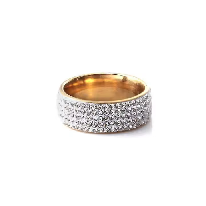 Precioso anillo con pedrería Zirkon oro y plata - 1