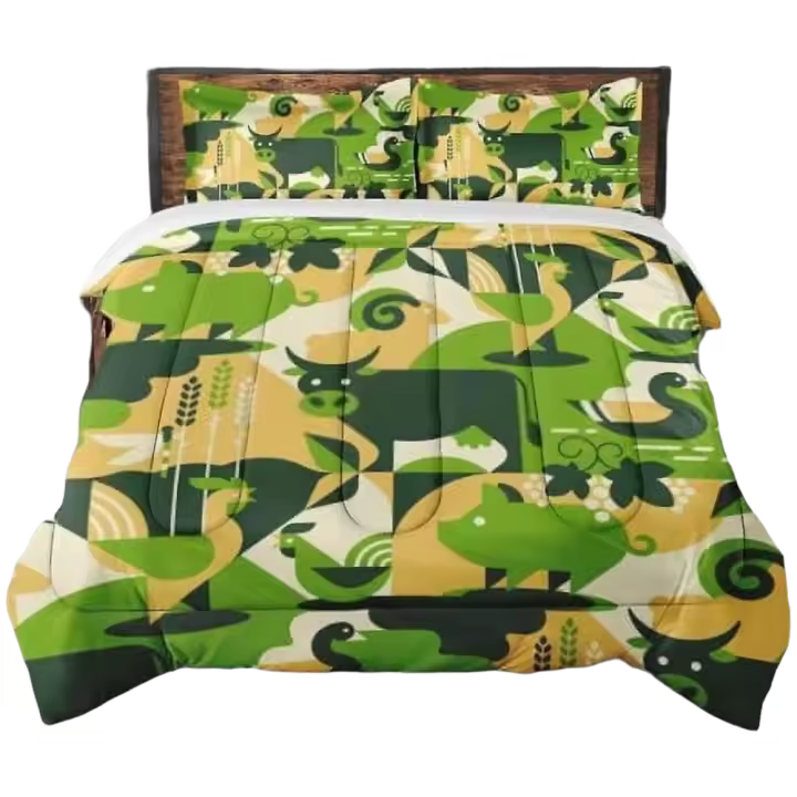 Conjunto de Ropa de Cama Suave Floral de Zorro Tamaño Twin Juego de Almohada y Funda de Almohada - 1