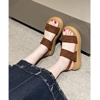 Sandalias de Tacón para Mujer Verano 2025 Estilo Romano con Suela de Torta Punta Redonda - details 16