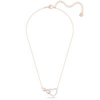 Swarosk Chapado en oro rosa Pave CZ Piedra Colgante de corazón Plata Cristal transparente Infinito Amor Charm Collar Joyería Regalo de San Valentín para mujeres - details 1