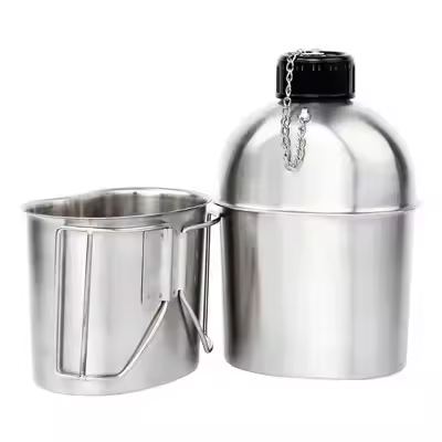 Juego de botellas de agua de acero inoxidable para acampar al aire libre, supervivencia en la naturaleza y mucho más. - 1