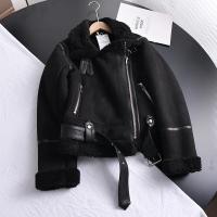 Chaqueta gruesa y cálida de piel de oveja para mujer, abrigo corto marrón para motocicleta, chaquetas de piel de oveja sintética, prendas de vestir de invierno - details 8