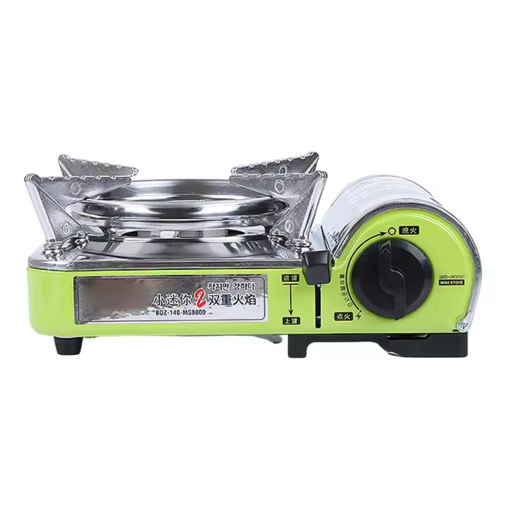 Estufa de gas portátil para camping, quemador MS-8000, caja resistente al viento, accesorios de cocina - 1