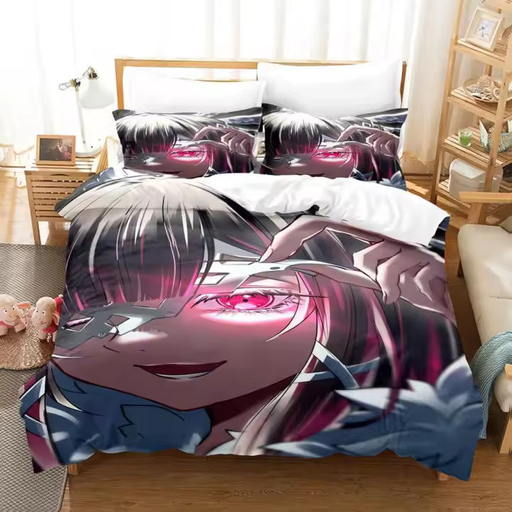 Juego de Ropa de Cama de Dibujos Animados Genshin Impact 2024 Tamaño Rey-Reina - 1