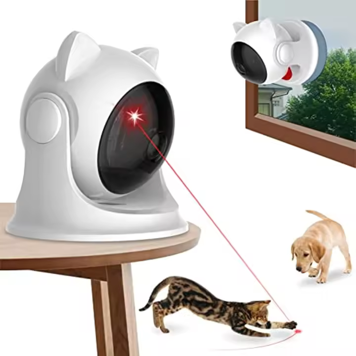 ATUBAN Automatic Cat Laser Toy for Indoor Cats,Interactive cat Toys for Kittens/Dogs,Fast/Slow Mode,Adjustable Circling Ranges - 1