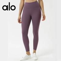 Aloyoga pantalón de yoga mujer sensación desnuda cintura alta pantalones de entrenamiento de ejercicio legging levantamiento de cadera seco nueve puntos pantalones de ejercicio - details 0
