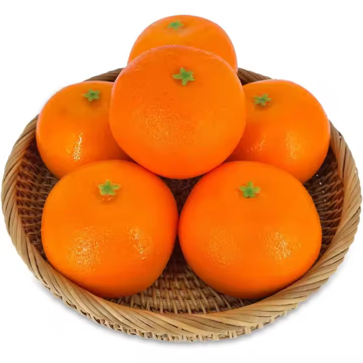 6 Piezas de Naranjas Artificiales mandarinas realistas Frutas Falsas decoración para el hogar Mesa de Cocina - 1