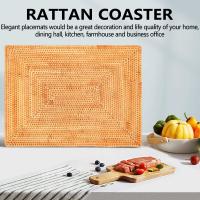 Manteles individuales de ratán antideslizantes, manteles individuales tejidos resistentes al calor para mesa de comedor, manteles individuales resistentes al calor para mesa de cena - details 2