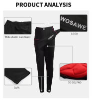 WOSAWE-Pantalones largos de bicicleta para mujer, mallas transpirables de secado rápido, con relleno de asiento 3D - details 6