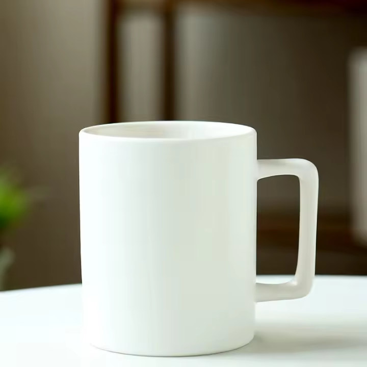 Clásico blanco y negro mate par taza europea café leche taza cuadrada letras creativas - 1