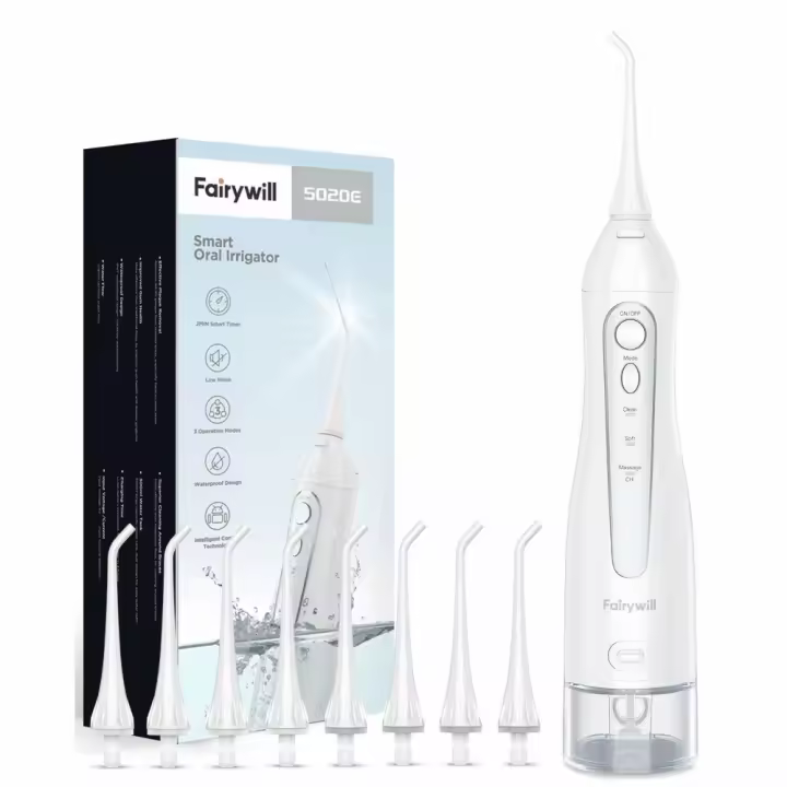 Fairywill-irrigador bucal recargable, portátil, 3 modos, tanque de agua para dientes, limpiador de dientes impermeable, 300ML - 1